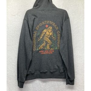 Columbia Mens Size M Gray Hide and Seek Champion Long Sleeve Hoodie (S4)